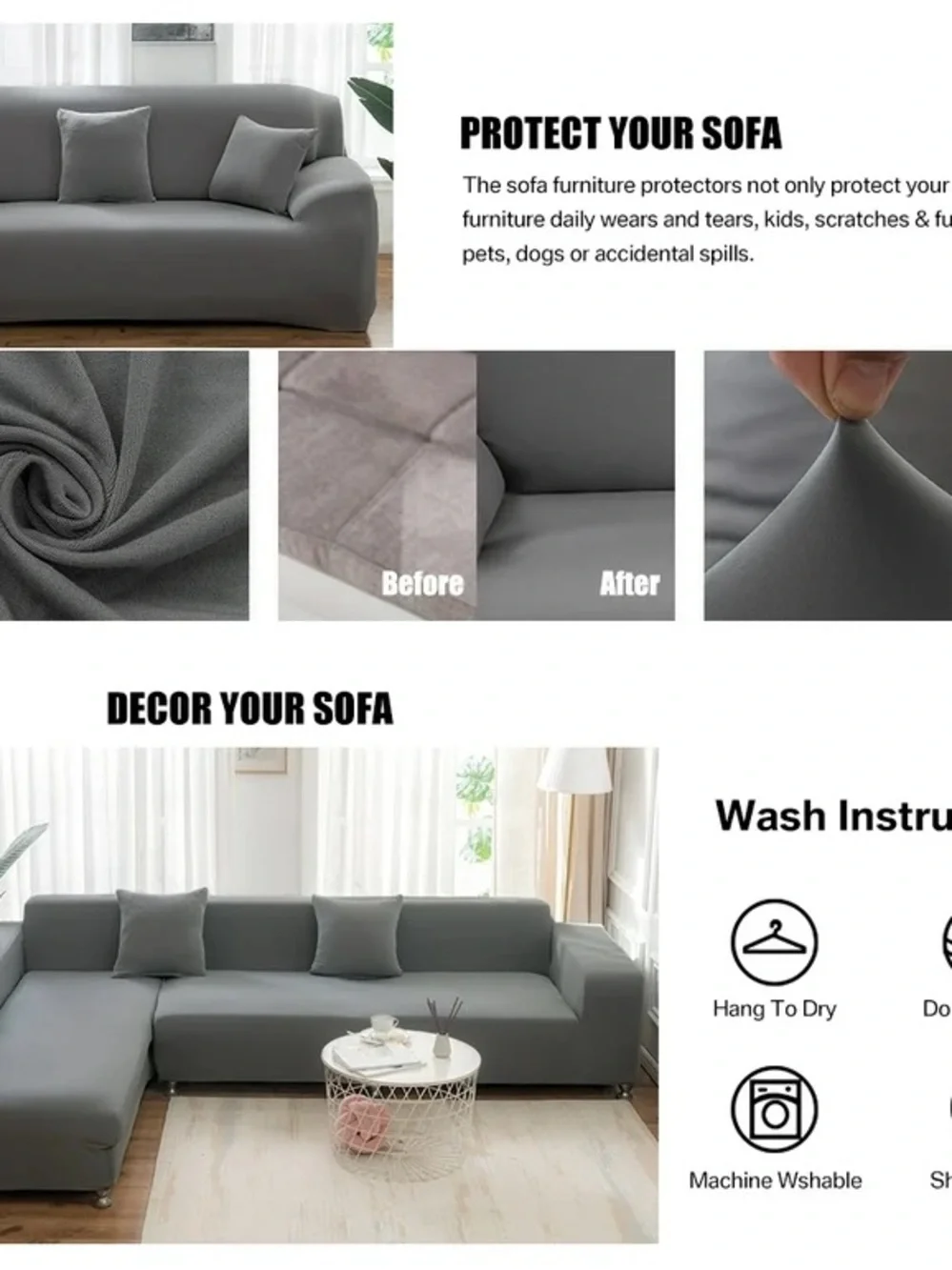🎉NWT🎉Gray Stretch Sofa Slipcover - Brand New in Packaging